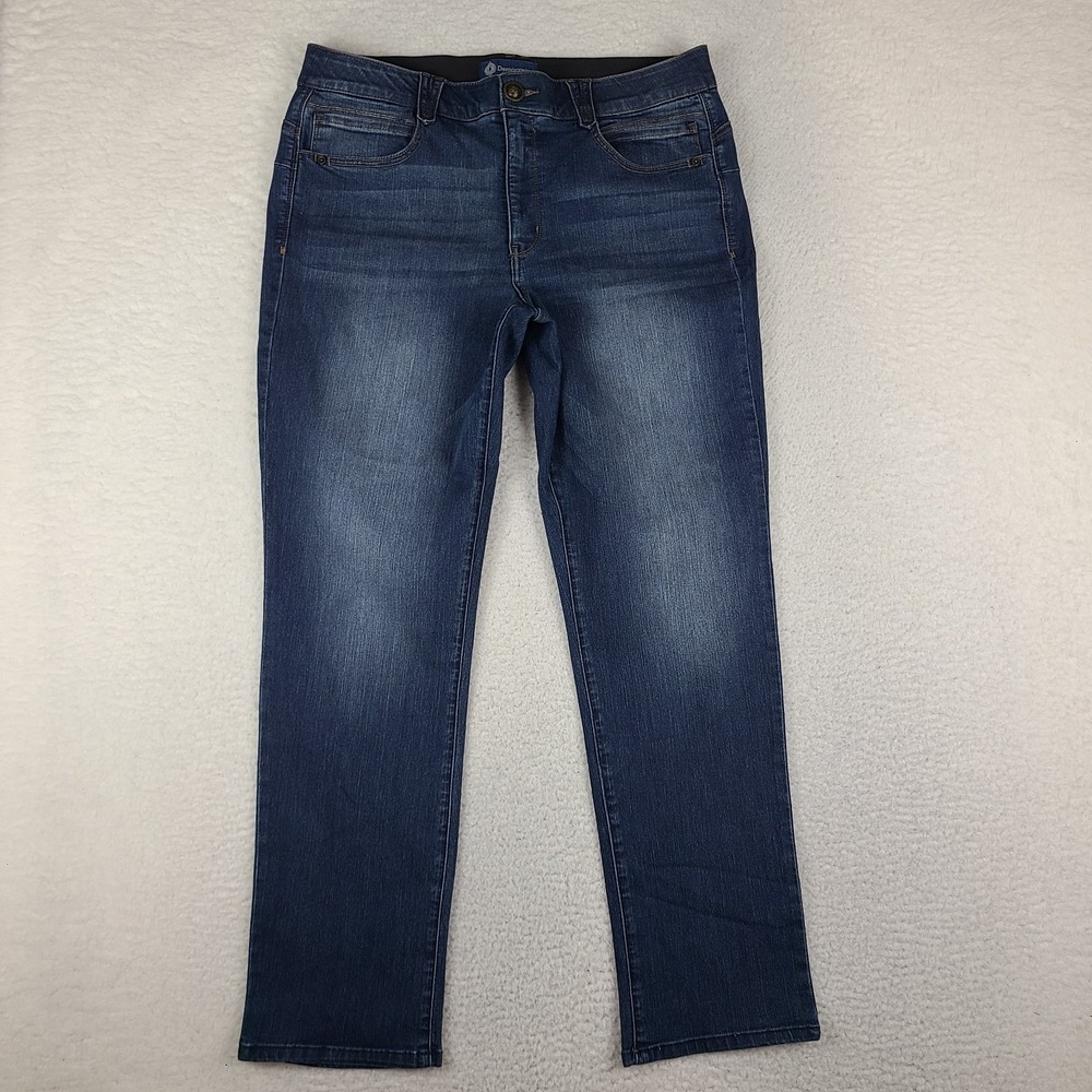 Democracy Jeans Womens 16 Blue Ab Solution Straight Leg Dark Wash Denim